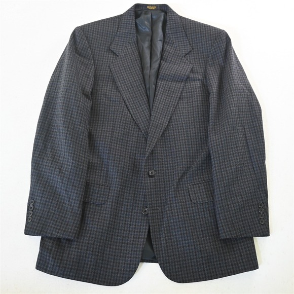 Vtg Oscar De La Renta 42L Check Soft‎ Tweed Mens Blazer Jacket Sport Coat - Picture 1 of 12